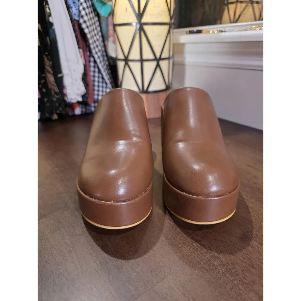 Beach by Matisse Jayde Brown Vegan Leather Platform Clogs Mules Slide Shoes 9 M